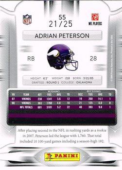 2009 Playoff Prestige - Xtra Points Green #55 Adrian Peterson Back