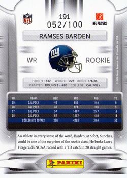 2009 Playoff Prestige - Xtra Points Red #191 Ramses Barden Back