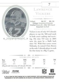 2006 Bowman Sterling #7 Lawrence Vickers Back