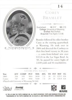 2006 Bowman Sterling #14 Corey Bramlet Back