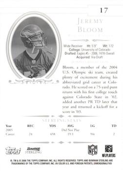 2006 Bowman Sterling #17 Jeremy Bloom Back