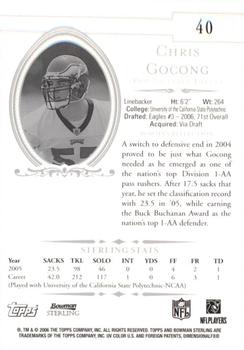 2006 Bowman Sterling #40 Chris Gocong Back