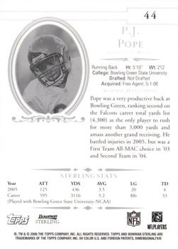 2006 Bowman Sterling #44 P.J. Pope Back