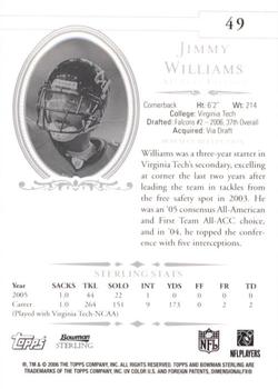 2006 Bowman Sterling #49 Jimmy Williams Back