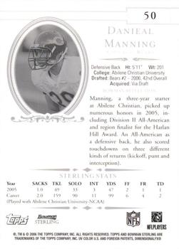 2006 Bowman Sterling #50 Danieal Manning Back