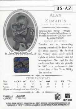 2006 Bowman Sterling #BS-AZ Alan Zemaitis Back