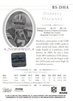 2006 Bowman Sterling #BS-DHA Darrell Hackney Back
