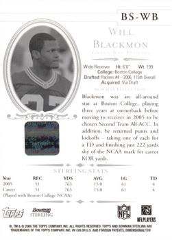 2006 Bowman Sterling #BS-WB Will Blackmon Back