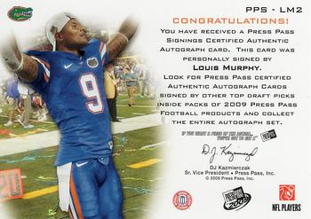 2009 Press Pass - Press Pass Signings Bronze #PPS-LM2 Louis Murphy Back