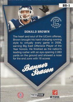 2009 Press Pass - Banner Season #BS-1 Donald Brown Back