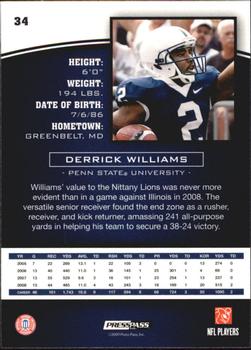2009 Press Pass - Reflectors #34 Derrick Williams Back
