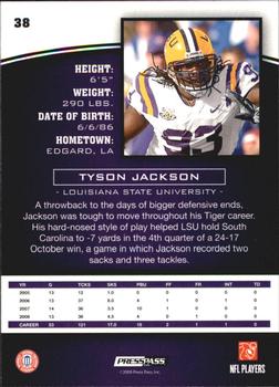 2009 Press Pass - Reflectors #38 Tyson Jackson Back