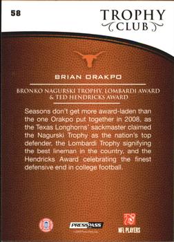 2009 Press Pass - Reflectors #58 Brian Orakpo Back