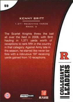 2009 Press Pass - Reflectors #59 Kenny Britt Back