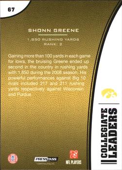 2009 Press Pass - Reflectors #67 Shonn Greene Back