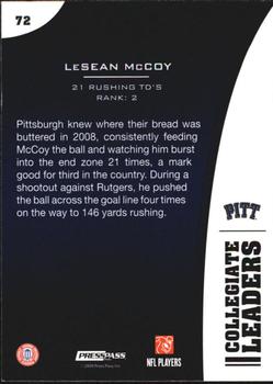 2009 Press Pass - Reflectors #72 LeSean McCoy Back