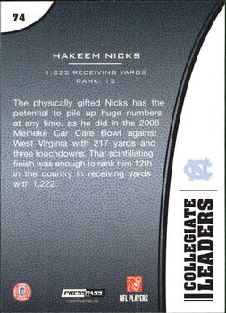2009 Press Pass - Reflectors #74 Hakeem Nicks Back
