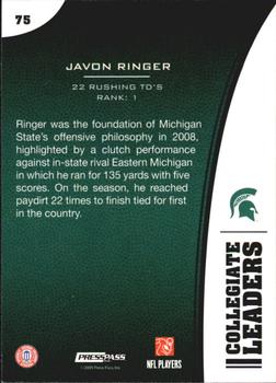 2009 Press Pass - Reflectors #75 Javon Ringer Back