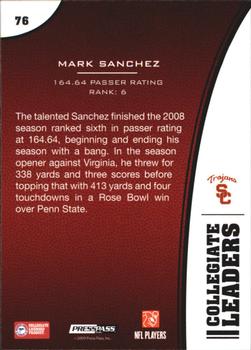 2009 Press Pass - Reflectors #76 Mark Sanchez Back