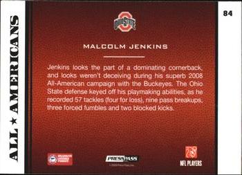 2009 Press Pass - Reflectors Solo #84 Malcolm Jenkins Back