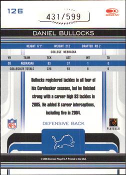 2006 Donruss Gridiron Gear #126 Daniel Bullocks Back