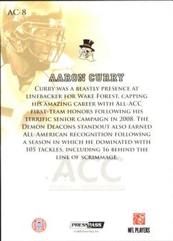 2009 Press Pass Legends - All Conference #AC-8 Aaron Curry Back