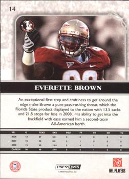 2009 Press Pass Legends - Bronze #14 Everette Brown Back