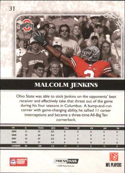 2009 Press Pass Legends - Bronze #31 Malcolm Jenkins Back