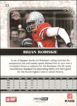 2009 Press Pass Legends - Bronze #33 Brian Robiskie Back