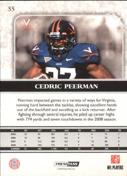 2009 Press Pass Legends - Bronze #55 Cedric Peerman Back