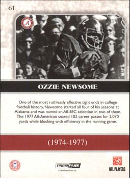 2009 Press Pass Legends - Bronze #61 Ozzie Newsome Back