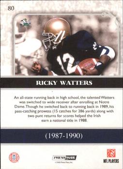 2009 Press Pass Legends - Bronze #80 Ricky Watters Back