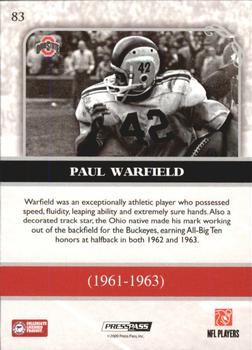 2009 Press Pass Legends - Bronze #83 Paul Warfield Back