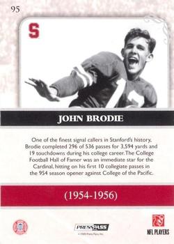 2009 Press Pass Legends - Bronze #95 John Brodie Back