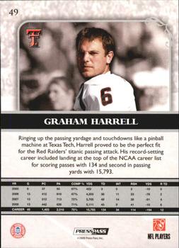 2009 Press Pass Legends - Emerald #49 Graham Harrell Back