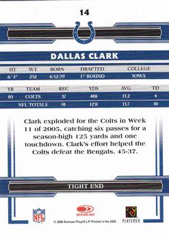 2006 Donruss Threads #14 Dallas Clark Back
