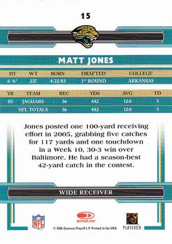 2006 Donruss Threads #15 Matt Jones Back