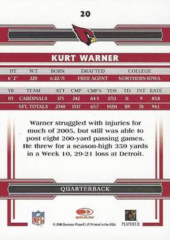 2006 Donruss Threads #20 Kurt Warner Back