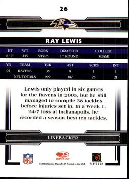 2006 Donruss Threads #26 Ray Lewis Back