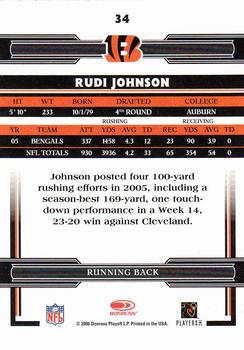 2006 Donruss Threads #34 Rudi Johnson Back