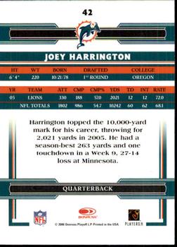 2006 Donruss Threads #42 Joey Harrington Back