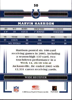 2006 Donruss Threads #50 Marvin Harrison Back