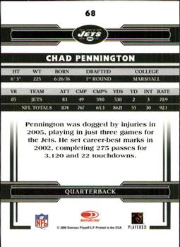 2006 Donruss Threads #68 Chad Pennington Back