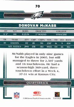 2006 Donruss Threads #70 Donovan McNabb Back