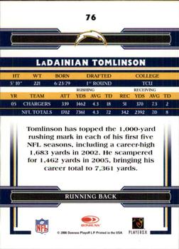 2006 Donruss Threads #76 LaDainian Tomlinson Back