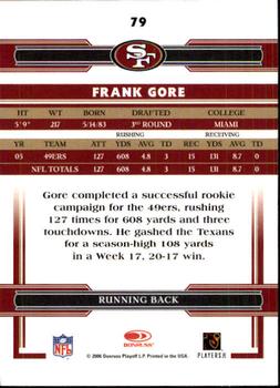 2006 Donruss Threads #79 Frank Gore Back