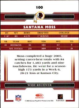 2006 Donruss Threads #100 Santana Moss Back