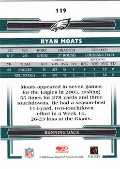 2006 Donruss Threads #119 Ryan Moats Back