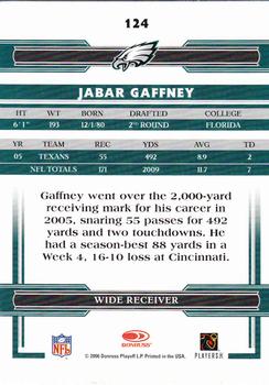 2006 Donruss Threads #124 Jabar Gaffney Back