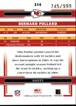 2006 Donruss Threads #214 Bernard Pollard Back